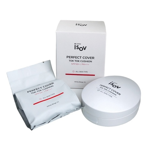 Кушон spf 50+++ со сменным блоком Perfect Cover Tok Tok Cushion | Isov Sorex White Beige 21 (15+15)