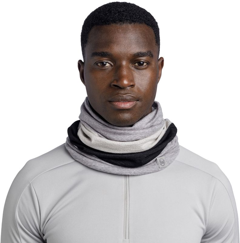 Тонкий шерстяной шарф-труба Buff Merino Move Greyish Фото 2