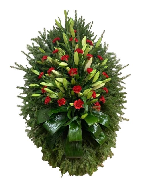 Похоронный венок из живых цветов №32 (150 см)