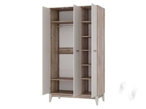 Шкаф 3-х створчатый ШК-09 МС Скандика (дуб смоки/кашемир)
