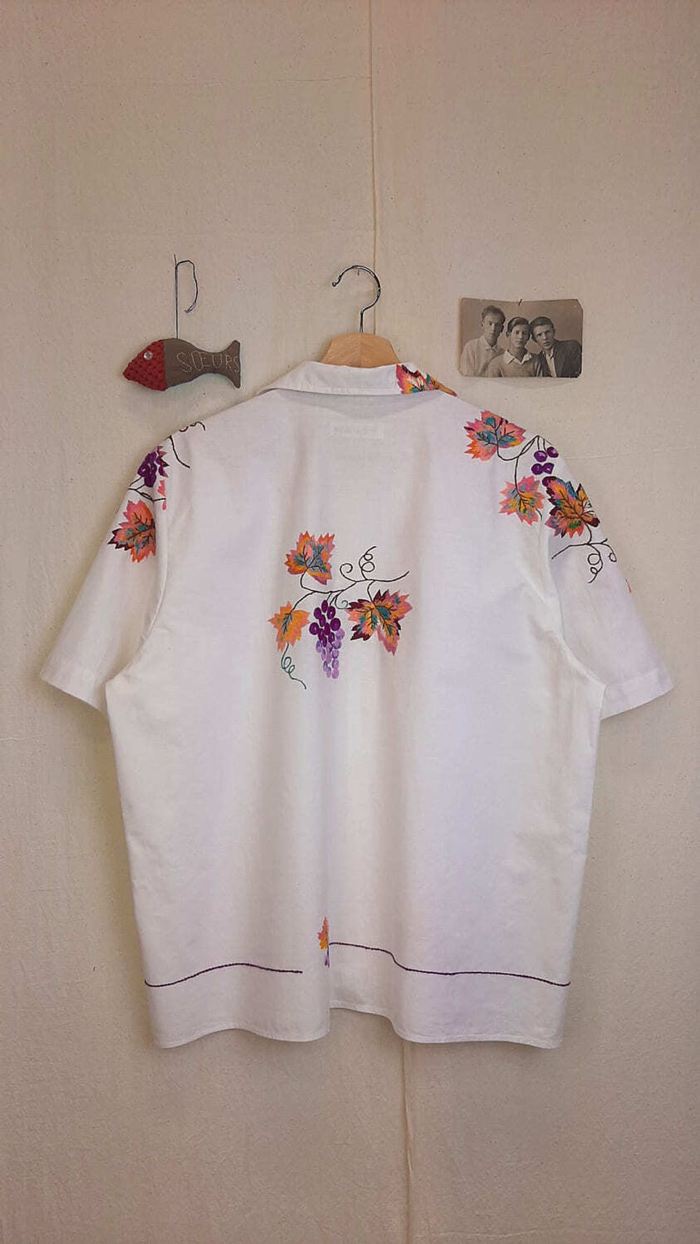 Рубашка Soeurs с Кистями Винограда/Fall Grape Short Sleeve белая