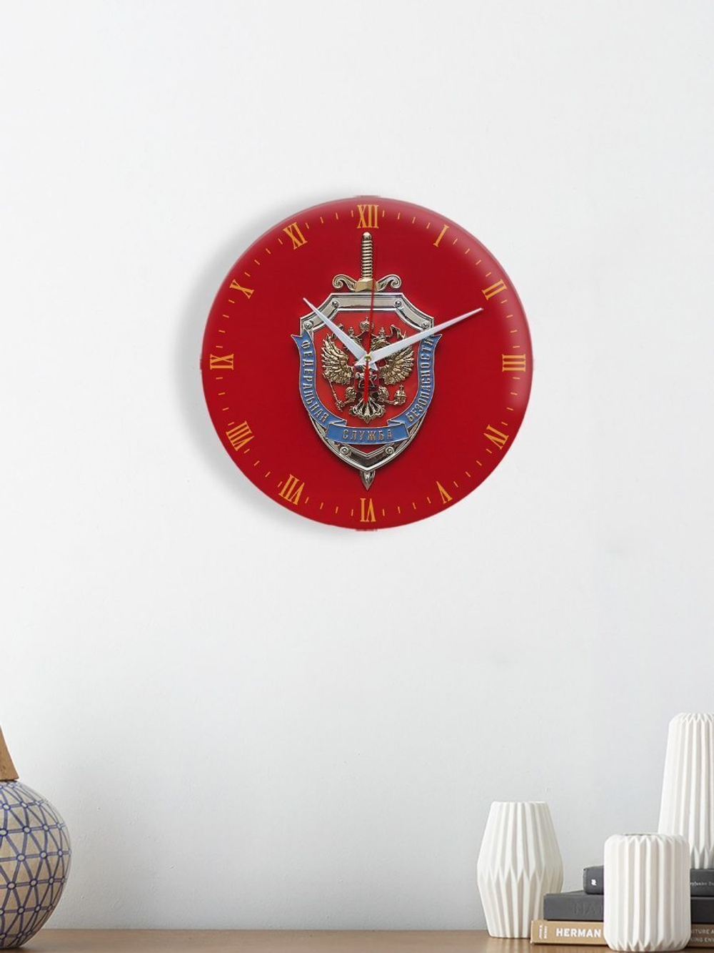 Часы настенные эмблема ФСБ России подарок на новый год Декор для дома, подарок