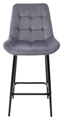 Полубарный стул ХОФМАН, цвет серый #H14, велюр / черный каркас H=63cm