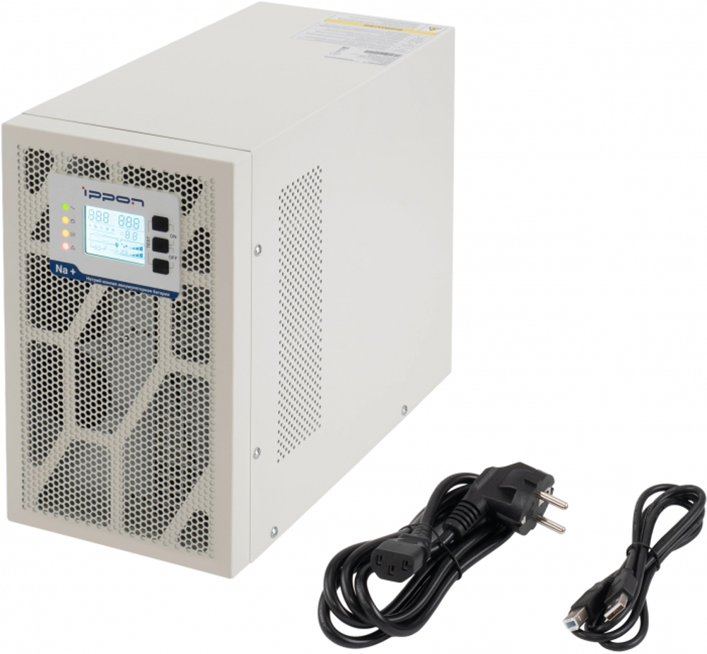 ИБП Ippon Na+ TAE 3000 3000W/Tower online/батарея 12V 4,8Ah*8/USB-B /RS-232/EPO/4 euro роз/ЖК-дисплей/поддержка SNMP/Бел
