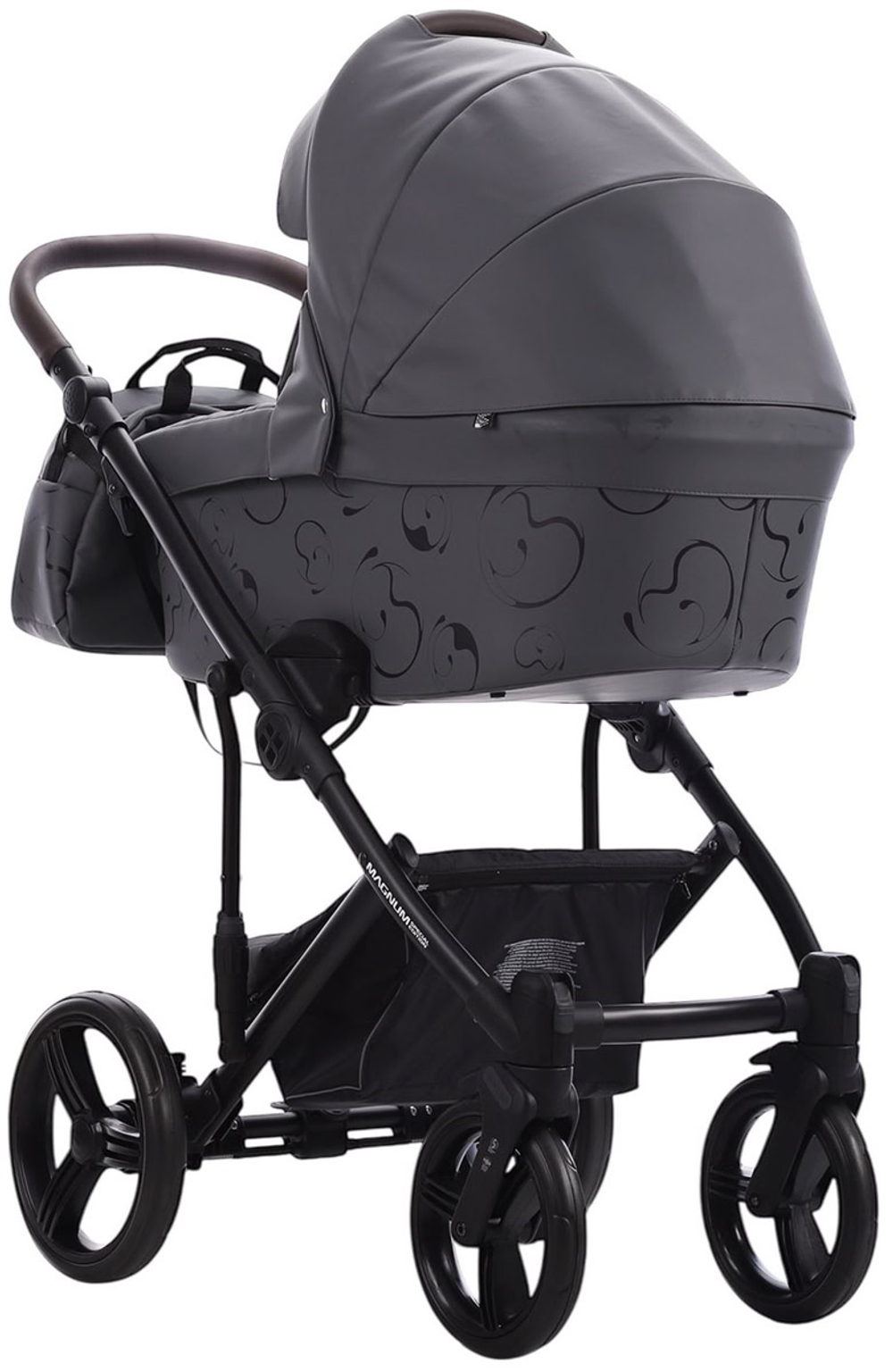 Детская коляска Bebetto Magnum Light SE Pro 2 в 1 07 т.серая кожа черная рама
