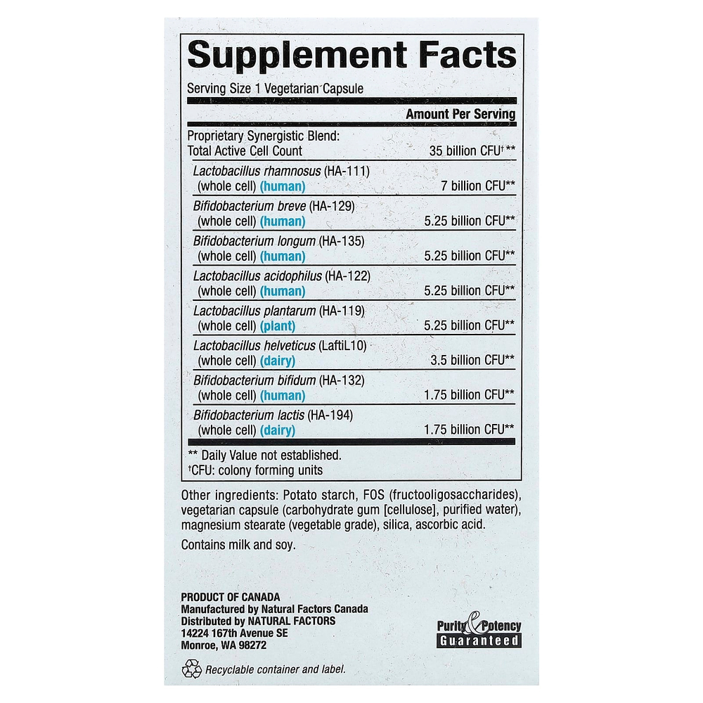 Natural Factors, Ultimate Probiotic Senior's, 30 вегетарианских капсул