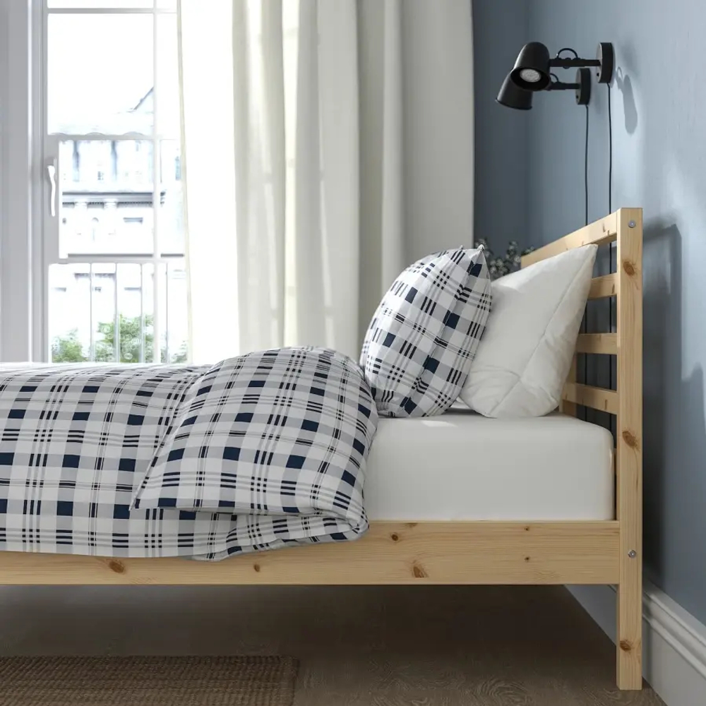 Двуспальная кровать - IKEA TARVA/LURÖY/LUROY, 200х160 см, сосна, ТАРВА/ЛУРОЙ ИКЕА