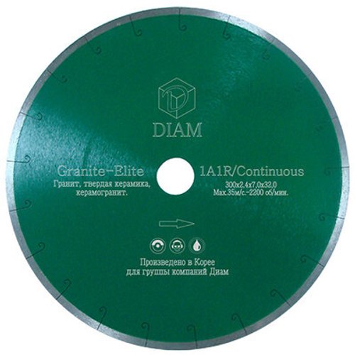 Диск алмазный DIAM 1A1R GRANITE-ELITE 180*25.4 мм сплошной