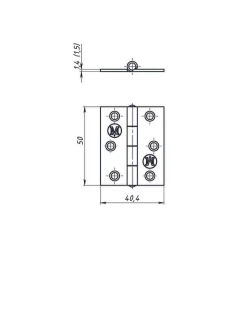 Карточная петля 40 мм на 50мм мебельная-10 шт.