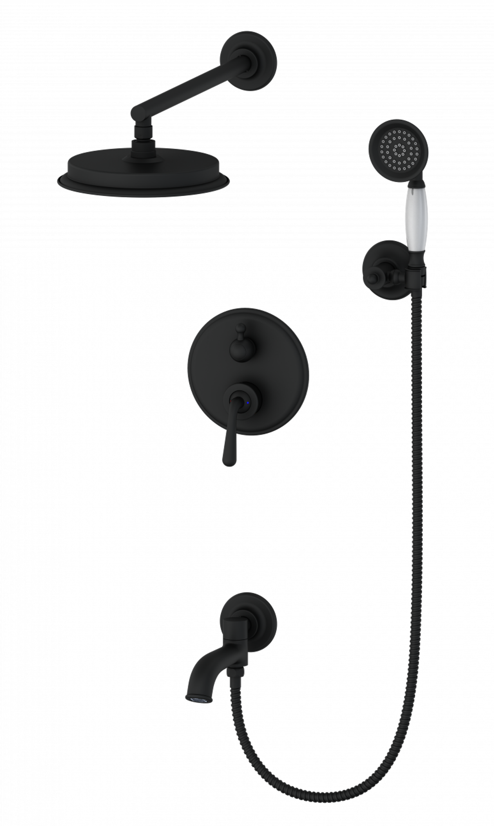Душевая система встраиваемая WONZON & WOGHAND STEAM, Черный матовый (WW-88939008-MB)