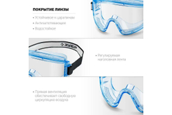 Защитные очки ЗУБР Панорама П, прямая вентиляция 110231