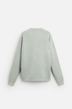 ZARA ТОЛСТОВКА ИЗ ТКАНИ С ЭФФЕКТОМ ПОТЕРТОСТИ, СВЕТЛО-ЗЕЛЕНЫЙ