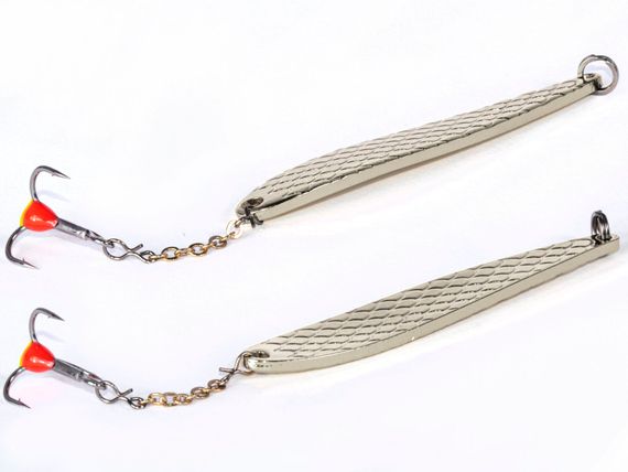 Блесна вертикальная зимняя Lucky John DIAMOND BLADE с цепочкой и тройником 41мм S блистер