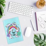 Блокнот А5 (134х206 мм), 80 л., твёрдый, клетка, выборочный лак, BRAUBERG KIDS, "Единорожки", 114426