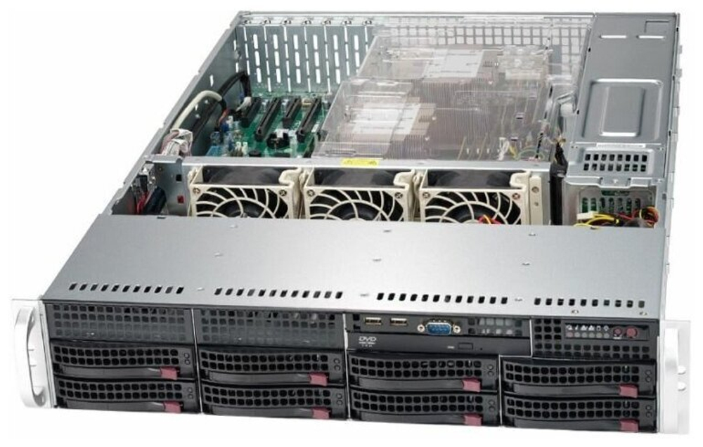 Сервер Supermicro SuperServer 6029P-TRT без процессора/без ОЗУ/без накопителей/количество отсеков 3.5" hot swap: 8/2 x 1000 Вт/LAN 10 Гбит/c