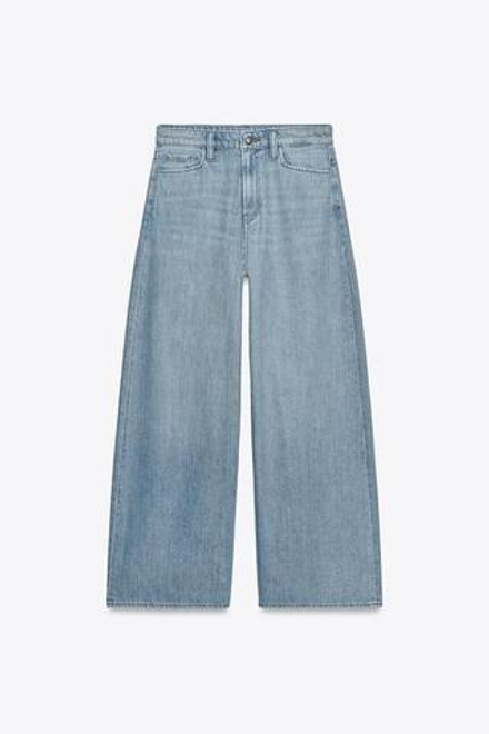 ZARA ДЖИНСЫ BAGGY С ВЫСОКОЙ ПОСАДКОЙ — ZW COLLECTION, СИНИЙ