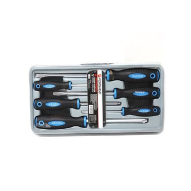 Набор отверток магнитных Forsage ''Profi''S2, 6пр. (PH:1x75, 2x100, 3x150мм, SL 5.5х100, 6.5х150, 8х175мм)в лотке 28272