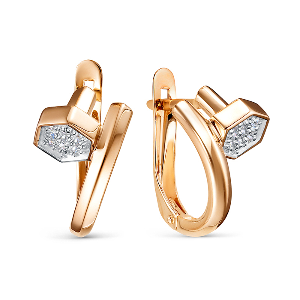Серьги из золота 585 пробы с Фианит