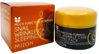 MIZON Ночная маска для лица с муцином улитки - Snail Wrinkle Care Sleeping Pack ,80мл