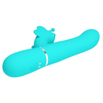 Аквамариновый вибратор-кролик Ridgely - 22,6 см. (Цвет: аквамариновый)