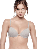 Бюстгальтер пуш-ап с градуированной чашкой из хлопковой ткани (Размер: 1B) (Цвет: белый)