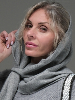 Платок серый /10% шерсть /80 вискоза /10пэ