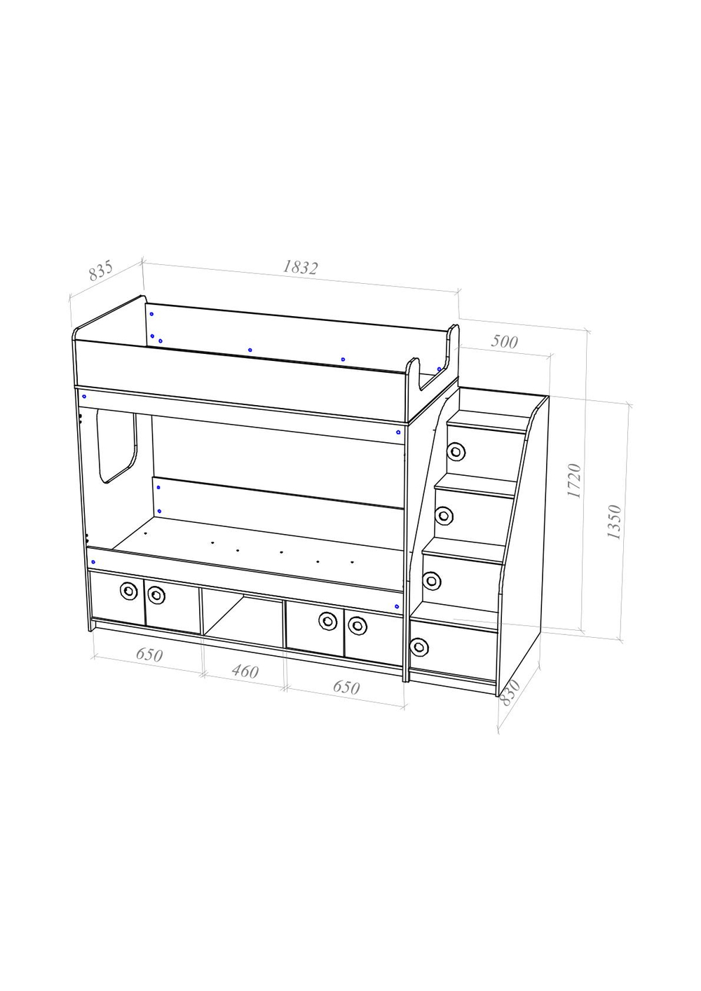 Кровать Ассоль Свет.дерево/Графит