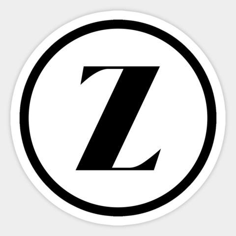 Наклейка «Z» (черная в белом кругу)