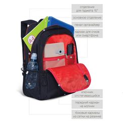 Çanta \ Bag \ RU-132-2 Рюкзак (/2 черный - красный)