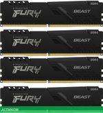 Оперативная память Kingston Fury Beast Black 4x32GB DDR4 (KF432C16BBK4/128)