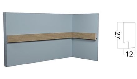 Молдинг Контур окрашенный завершающий, 27x12 мм