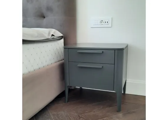 Тумба прикроватная Type 2 ящика ширина 50 см (темно-серый)