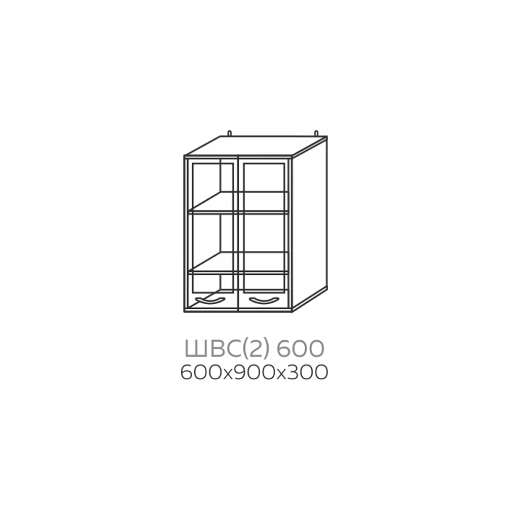 Шкаф верхний со стеклом Павла ШВС(2) 600