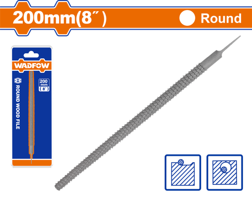 Рашпиль круглый по дереву 200 мм (12/120) WADFOW WFE2638