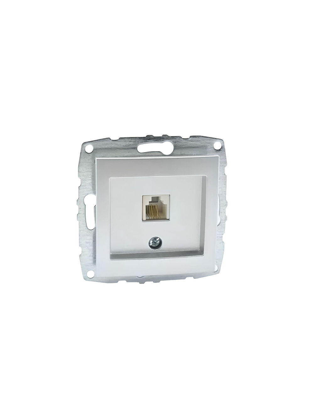 Розетка Телефонная цифровая RJ11 Серебро Mono Electric 500-002105-124