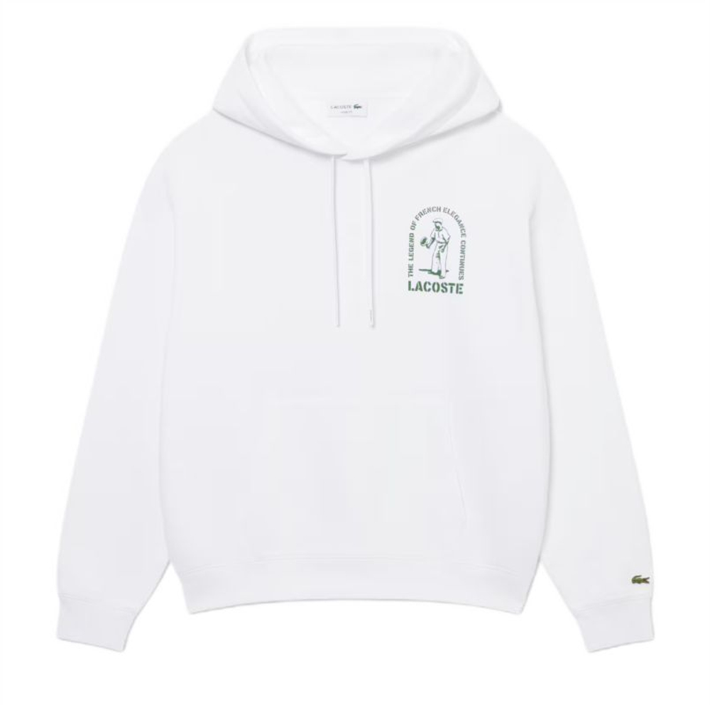Мужская теннисная кофта Lacoste Loose Fit Printed - white