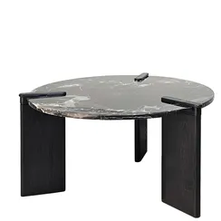 Журнальный столик SC133B, Ø80х42 см, черный мрамор