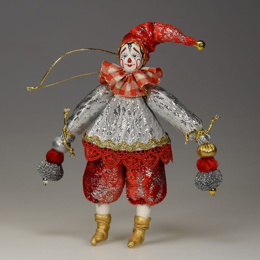 Ёлочная игрушка Клоун в колпачке