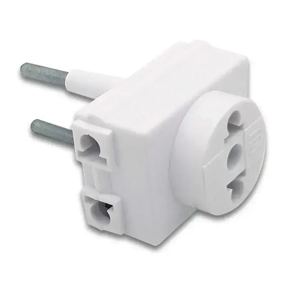 Тройник электрический, 3 розетки 250В 10А, переходник на вилку с плоскими выводами Европа-Азия