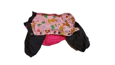 Комбинезон, утепленный байкой 28 девочка (обхват груди 59 - 66) розовый - черный