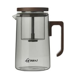 Чайник 600 мл с фильтром типод Гунфу серое стекло d 9,6 см h16 см пуш механизм слива термостекло