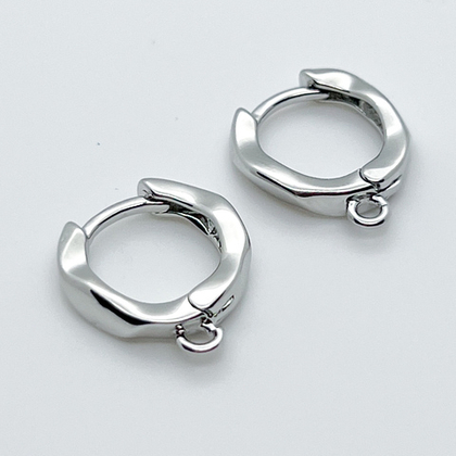 Ювелирные швензы с родиевым покрытием, размер 17*14*3,5 мм, цена за пару