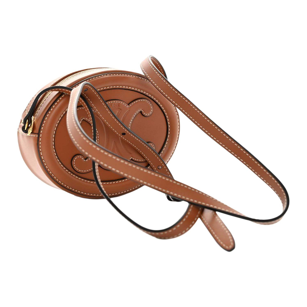 CELINE Cuir Triomphe Smooth Cow Leather Shoulder Bag, Crossbody Bag Women"s Tawny
