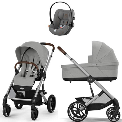 Коляска Cybex Balios S Lux SLV complete Cloud G Lava Grey 3 в 1 Stone Grey с дождевиками