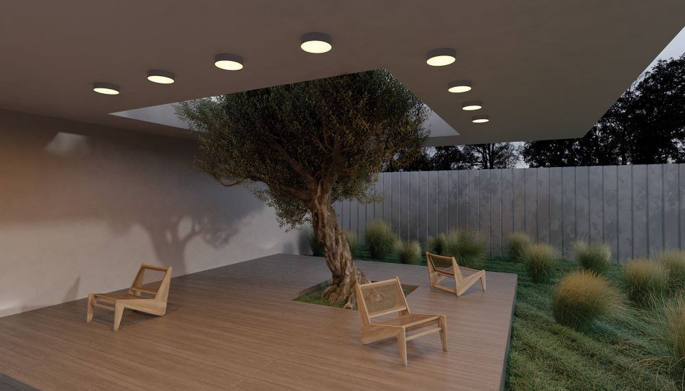 Уличный потолочный светодиодный светильник Maytoni   O431CL-L30B3K