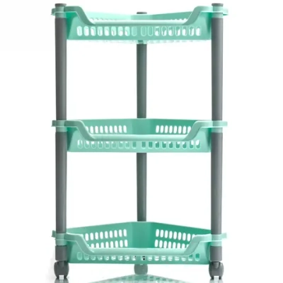 Этажерка угловая 3-х секциионная 38*30*58см, (на колесах)