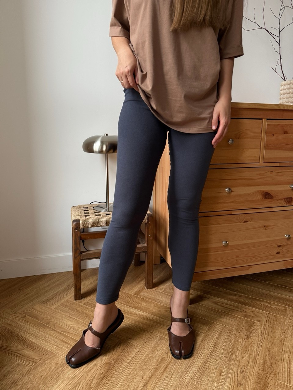 Легинсы с мягким поясом soft touch, Серый графит