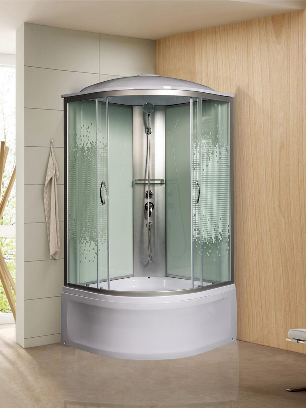 Душевая кабира  МОНОМАХ 10000005785 80/43 С МЗ, 800х800х2100, полукруг