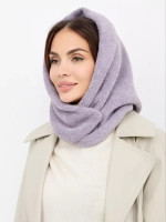 Капор зимний вязаный капюшон на флисе