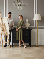 Комод 110х50х94, Джоли, с ящиками для одежды, в спальню, прихожую, гостиную, массив березы, черный, Makosa